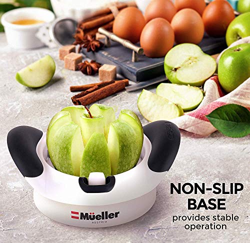 Mueller SpeedSlice Apple and Pear Slicer, 8 Slices, Attached Safety Cover Protect Fingers while In-Use and Blades while in Storage - Thumbnail 5