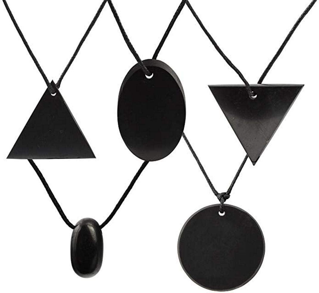 Boviswert Shungite Pendant Set 5 Pieces as Pictured Karelia with Certificate