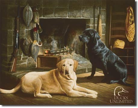 TSFD Art/Artwork - Licensed Collectables [1038] - Ducks Unlimited Waiting at Cross Creek - Artwork/Sign is Paint On Metal