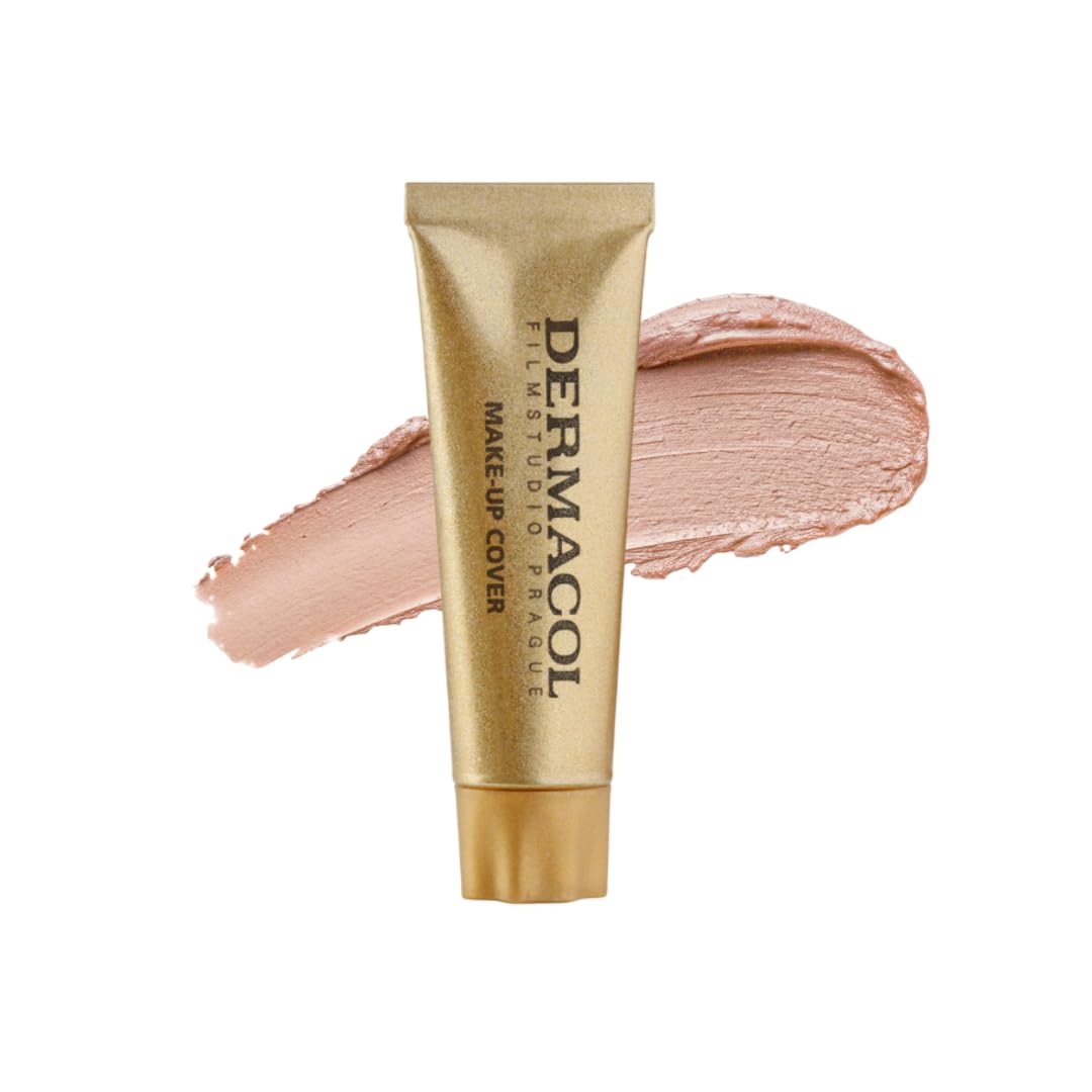 Dermacol Mini Full Coverage Foundation 13g, Liquid Matte Makeup with SPF 30, Waterproof Foundation for Oily Skin, Acne, & Under Eye Bags, Long-Lasting Makeup Products Shade - 210