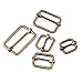 Swpeet 100 Pcs Bronze Metal Rectangle Adjuster Triglides Slides Buckle, Roller Pin Buckles Slider Strap Adjuster for Belt Bags DIY Accessories - 13mm / 15mm / 20mm / 25mm/ 35mm