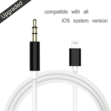 iPhone 7 Aux Cable, iPhone 7 Plus Aux Cable [Lightning to 3.5mm] Audio AUX Cable, 8 Pin to 3.5mm Jack [Male to Male] AUX Audio Lead for Apple iPhone 7, 7 Plus By DN-Alive (BLACK)
