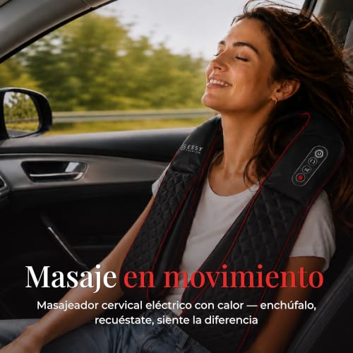 Essy Cervical and Back Massager Neck and Shoulder Massager Cervical and Back Massage Shiatsu Neck Back Massage (EU plug) | Massage Gift For Women And Men To Relax Muscles