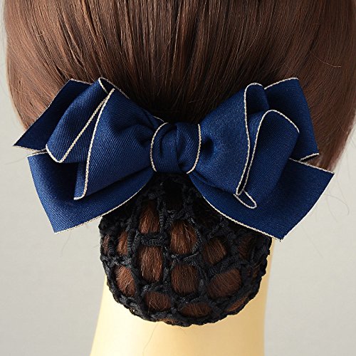 usongs Career flower head nurse hairnet hotel stewardess Bank headdress flower hairpin Korean head ornaments with string bag