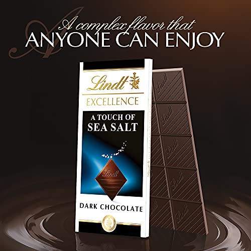 Lindt EXCELLENCE Sea Salt Dark Chocolate Bar, Great for Holiday Sharing