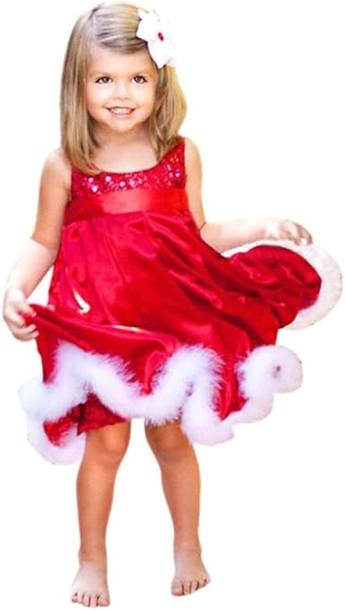 Internet Baby Girls Kids Christmas Party Red Paillette Tutu Dresses Xmas Gift For 1 6 Years Old 1 2y Red Amazon Co Uk Clothing