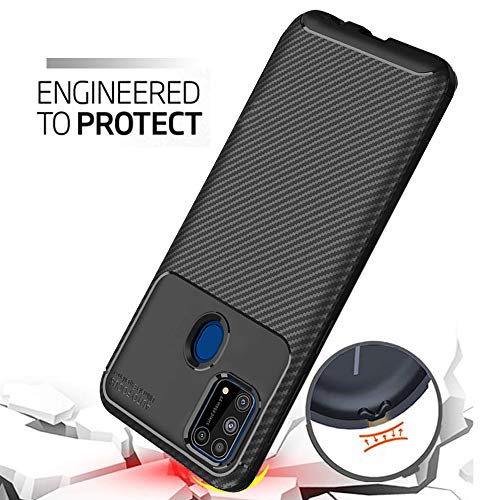 TheGiftKart Rugged Carbon Fibre Samsung Galaxy M31 Armor Back Cover Case | Shockproof & Protective | Stunning Minimalist