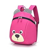 Cute Bear Small Toddler Backpack With Leash Children Kids Backpack Bag for Boy Girl (pink)
