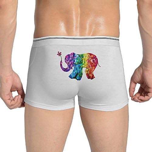 Mominling Colorful Happy Elephant Men's Underwear Cotton Stretch Panties Underwear.