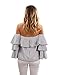 BMJL Women's Striped Shirt Ruffle Off the Shoulder Tops Blouse