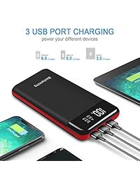 Power Bank 25000mAh Portable Charger High Capacity Battery Pack Backup External USB Battery Power Pack Battery Charger 3 Output 2 Input with LCD Display Compatible Smartphone, Android Phone, Tablets