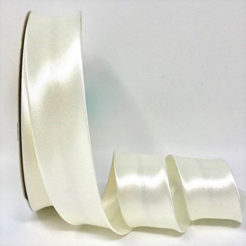 Ribbon Queen Double Fold Satin Bias Binding Tape for Sewing, Seaming, Stitching, Piping, Hemming, Quilting, Patching, Outfits and Crafts - 30mm Professional Quality. (Palest Ivory, 5M X 30MM)