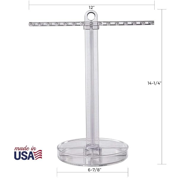 STORI HANGING JEWELRY ORGANIZER WITH DIVIDED TRAY, PREMIUM QUALITY JEWELRY STAND, MADE IN USA