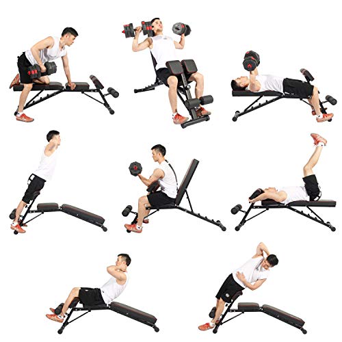 Dland Adjustable Benches Incline Sit Up Bench Foldable Slant Board