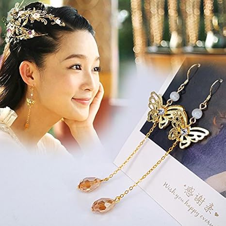 Joe Chu Chuan Earrings Chun Li Qin Child Princess Costume Earrings