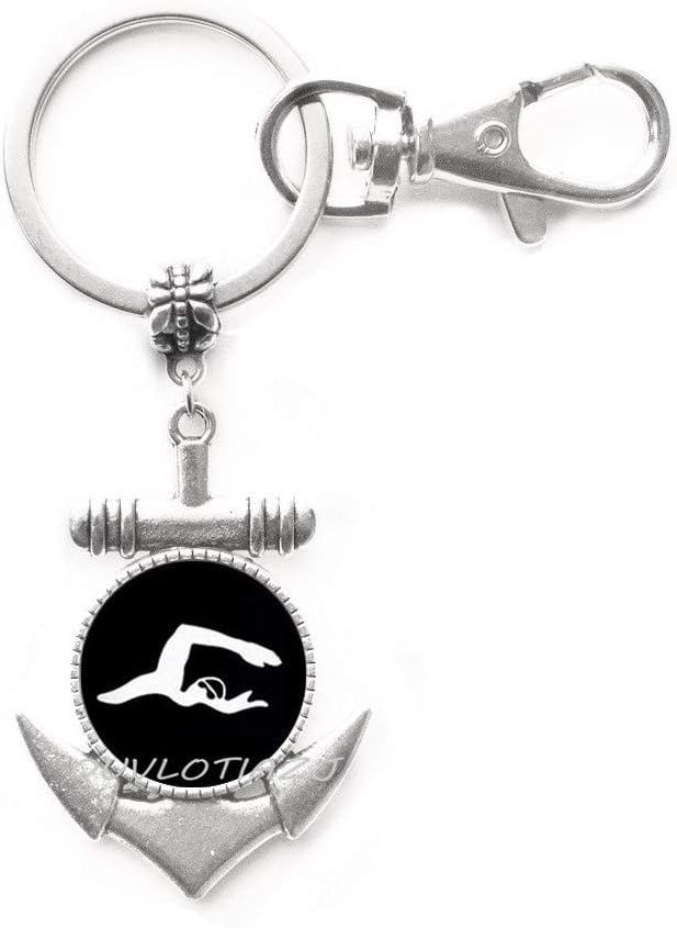 Newest Casual Jewelry Swimming Anchor Keychain Charm Minimalist Swimming Men Art Anchor Keychain Sports Team Gift,ot368 (A1)