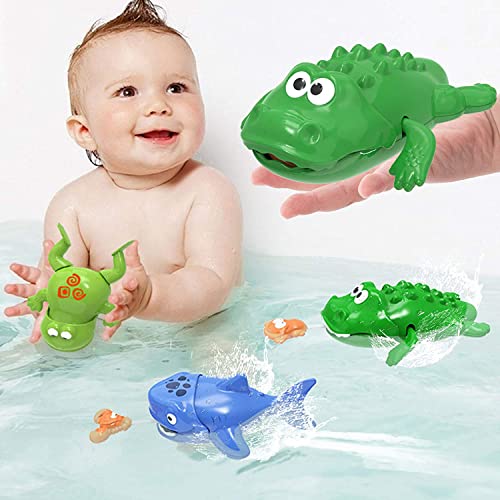 IKAYAA Tub Toys, Baby Bath Toys, Wind Up Pool Bathroom Baby Toy 3PCS