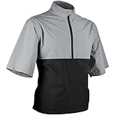 Sun Mountain Men's Waterproof Monsoon Short Sleeve Golf Rain Pullover Silver/Black M