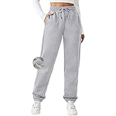 PINSPARK Women's Fleece Lined Sweatpants Winter Joggers Athletic Pants Casual Thick Warm Trousers Pockets