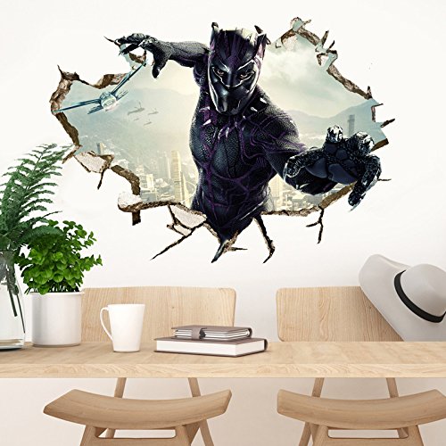 Black Panther Wall Decal Cartoon 3D Marvel Wall Stickers Avengers