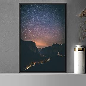 signwin Framed Canvas Wall Art Night View Landscape...
