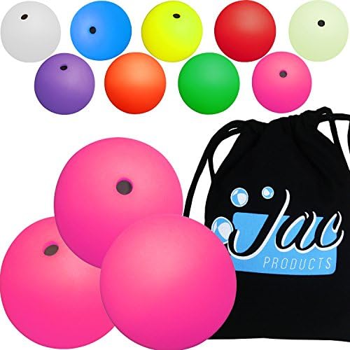 Set of 3 Jac Products 68mm DX Dream Juggling Balls (Pink) &amp; Cotton Travel Bag