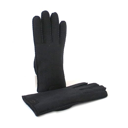 UGG M Sheepskin Glove W/LTHR TRIM black