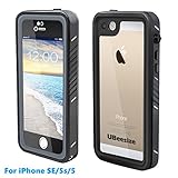 iPhone SE/5s Waterproof Protective Case, UBeesize Transparent Full Body Case, Heavy Duty Dirtproof Shockproof Cover for iPhone SE/5s/5