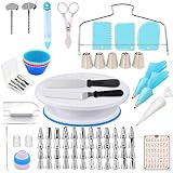 Shpebs UPDATED Cake Decorating Supplies | 100 Pcs Cake Decorating Kit Baking Supplies Set | Rotating Cake Turntable Stand | Icing Piping Tips & Bags | Smoother & Spatulas, Frosting & Pastry Tools.