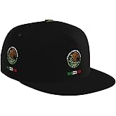 Mexico Mexican Mex National Emblem Hat Snapback Hats Adjustable Baseball Cap Flat Bill Brim Men Women Crew Cut Cap Trucker Cap Black