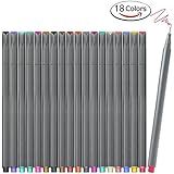 Bullet Journal Planner Pens Colored Pens Fine Point Markers Fine Tip Drawing Pens Porous Fineliner Markers for Writing Note Taking Calendar Coloring Book Art Supplies (18 Colors Fineliner Pen Set)