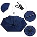 bemece Windproof Travel Umbrella, Compact Lightweight Foldable Automatic Umbrella for Men Women, Auto Open Close - Blue