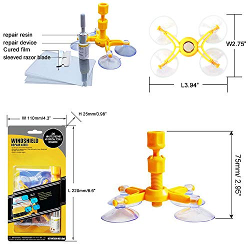 ARISD New Windshield Repair Kit – Car Glass Scratch Repair Kits Window Repair Tools for Chips, Cracks, Bulll's-Eyes and Stars