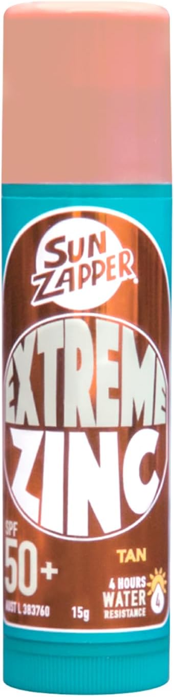 Sun Zapper Zinc Stick SPF 50+ Face Sunblock Light Tan Skin Tint Mineral Sun