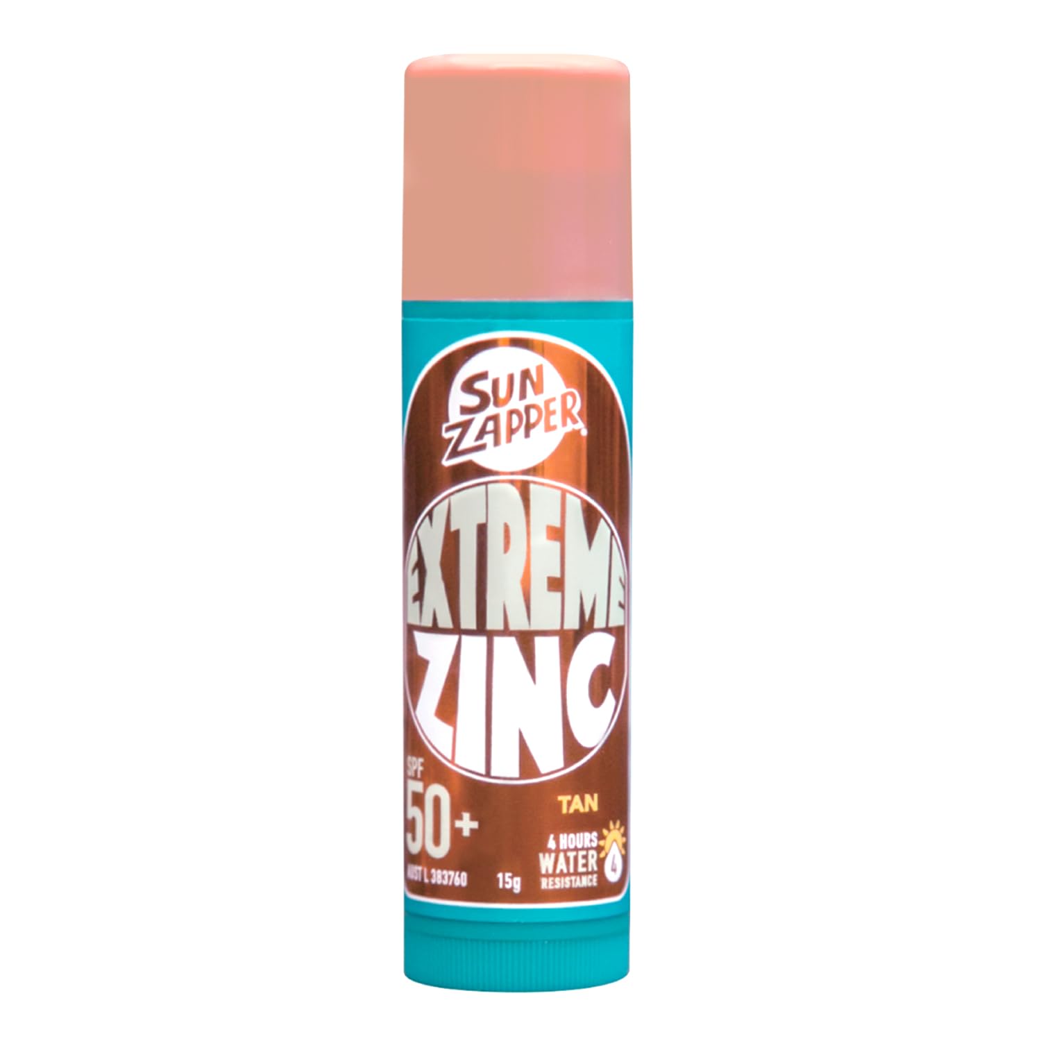 Sun Zapper Zinc Stick - Tan, Light Skin Tinted Sunblock Stick SPF 50+ Zinc Oxide Sunscreen for Face Mineral Sun Cream Made in Australia