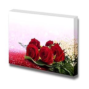 Romantic Roses in Glittering Sand Wall Decor