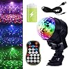 GCBTECH Discolamp met Oplaadbare Batterij, 15 Kleuren RGB LED Disco Licht , Kleurverandering en Muziekgestuurd Discobol…