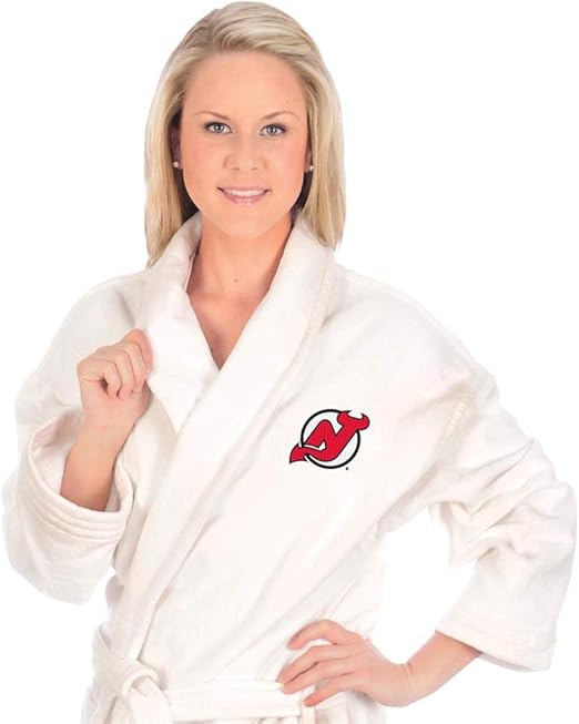 NHL New Jersey Devils Robes, White Bathrobes Clothing