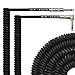 GLS Audio 20 Foot Curly Guitar Instrument Cable - Right Angle 1/4 Inch TS to Straight 1/4 Inch TS 20 FT Cord 20 Feet Phono 20' 6.3mm - Single