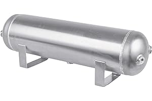 ZHSYMX 4 Gallon (15 Liter)5 Ports compressed air storage tank air ride receiver tank for Air Ride Suspension Car Train Truck Horn Silver