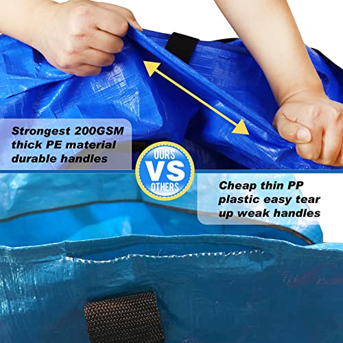 4Pack Extra Large Blue Moving Bags, Heavy Duty Moving Storage Bags