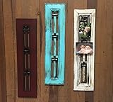 PHOTO HOLDER with CLIP Window Shutter / Picture Frame - Reclaimed Wood Distressed Rustic Blue Red Cream White