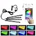 Car LED Strip Lights, Aukora Bluetooth App Controller Interior Lights For Car 4pcs 48 LED Multi Color Music Car Strip Light Under Dash Lighting Kit with Sound Active Function