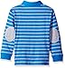 Scout + Ro Little Boys' Stripe Rugby Shirt, Electric Blue/Grey Heather, 7