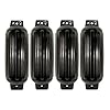 4-Boat-Fenders-65-x-23-Vinyl-Ribbed-Bumper-Dock-Shield-Protection-Black-Includes-4-7-Long-Fender-Lines-Pump-to-Inflate
