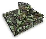 Stansport T-810-C Reinforced Multi-Purpose Tarp, Woodland Camo - 8 X 10-Feet