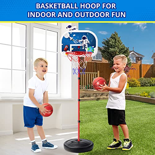 Eaglestone Pool Basketball Hoop with Electronic Scoreboard, Poolside Basketball Hoops Outdoor, Adjustable Height 3.7ft-7.0ft w/ 4 Balls, Water Basketball Game, Outside Toys for Boys and Girls