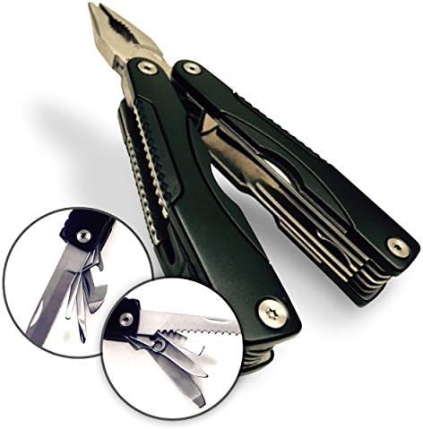 Emprovo - Multitool Plier Pocket Tool - Multipurpose Knife with Pliers โ Folding Pocket Knives Multi Tool โ Knife Pliers Multi Tools โ Multi Blade Knife , Black