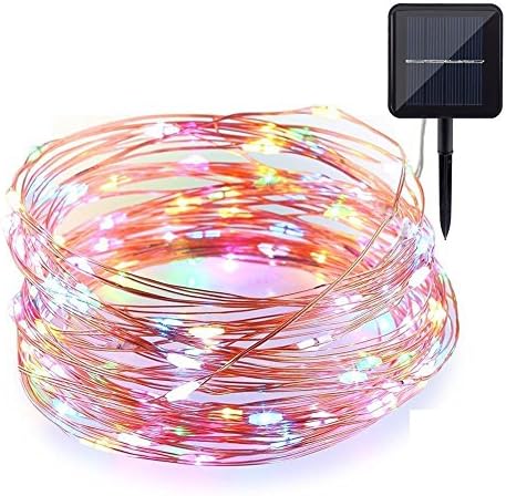 YESDA Solar String Lights,100 LEDs Starry String Lights, Copper Wire solar Lights Ambiance Lighting for Outdoor, Gardens, Homes, Dancing, Christmas Party (Multi-Color)