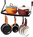DecoBros Wall Mount Square Grid Pot Pan Rack includes 8 hooks, 25 by 12-inch,Bronze